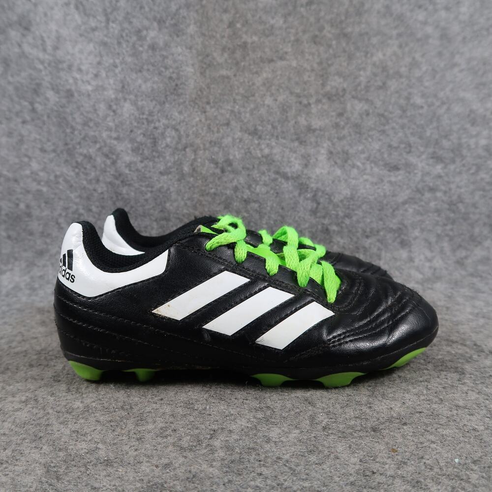 Adidas Shoes Kids 11 Sport Cleats Soccer Football Goletto FG Black White Green